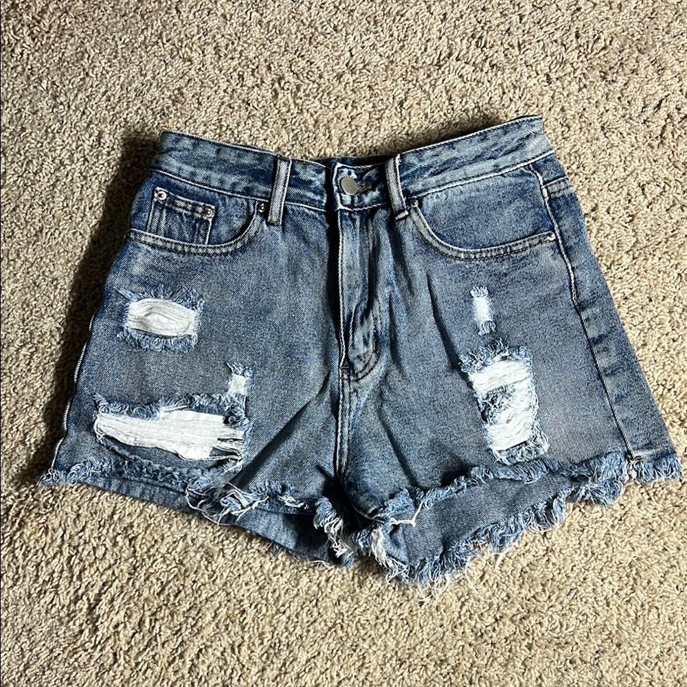 Distressed Denim Women Shorts